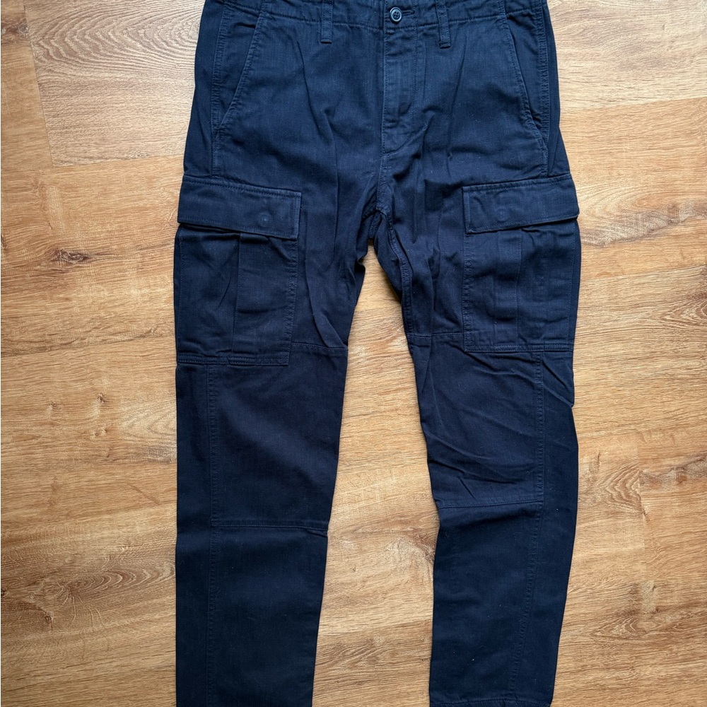 J. Crew Men's Black Cargo Pants with Flap Pockets